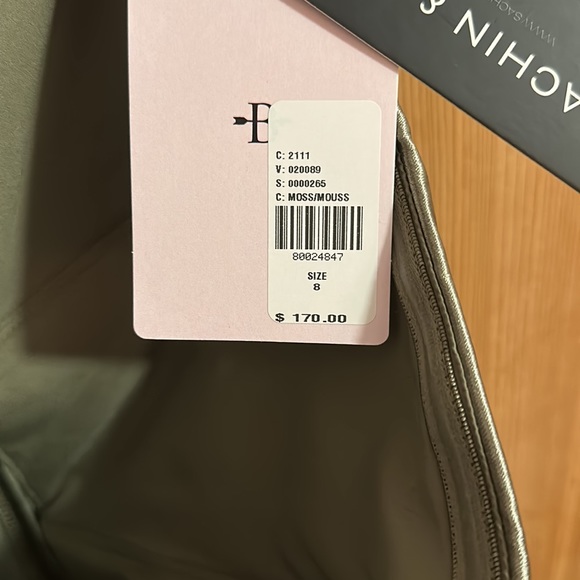 Strapless olive shiny dress size 8 never worn - Picture 5 of 5